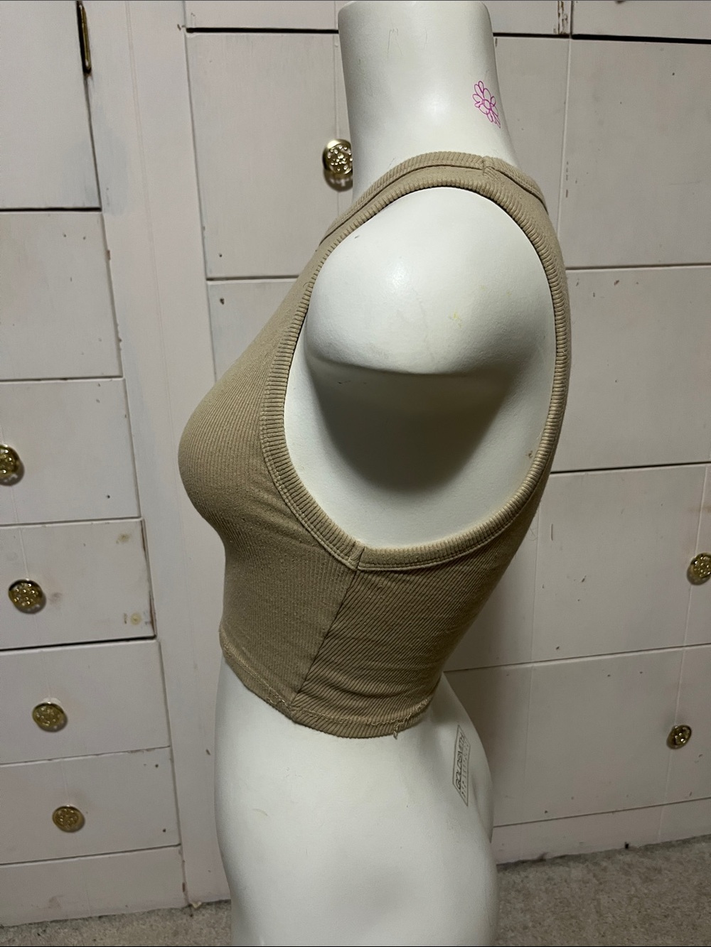 Zara Tan Ribbed Tank Top - Picture 4 of 7